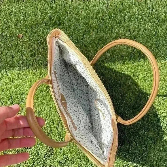 Spring Summer Woven Lined Bag NWOT - Picture 7 of 16